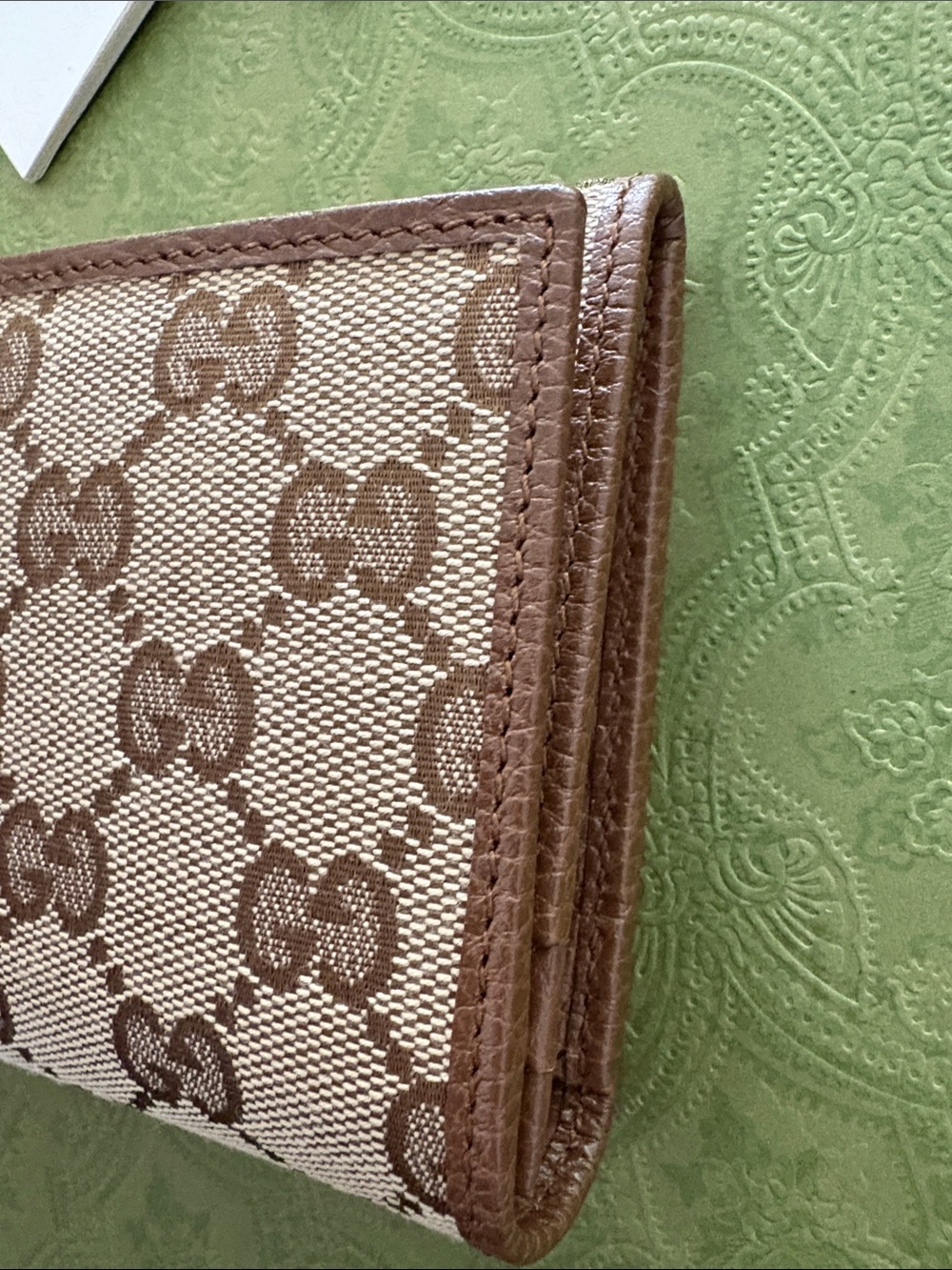 Gucci Brown & Beige GG Monogram Continental Wallet - Picture 7 of 8